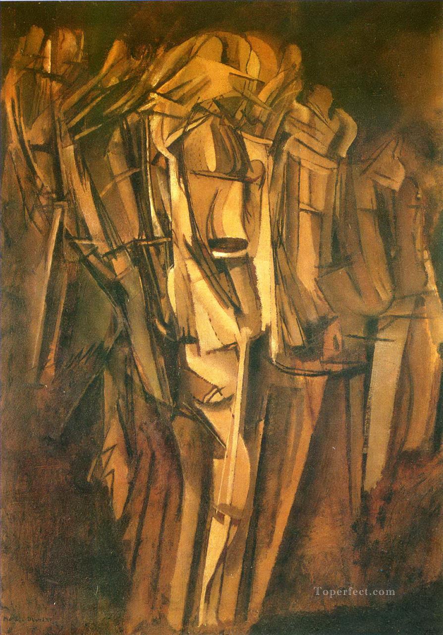 Marcel Duchamp joven triste en un tren Pintura al óleo
